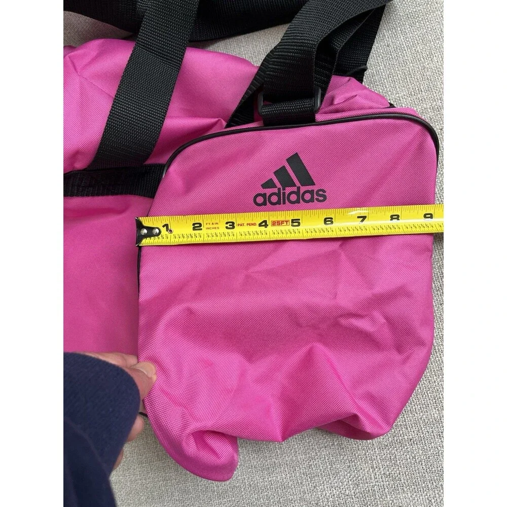 Adidas Hot Pink Duffel Bag Adjustable Black Strap Nylon Yoga Workout Travel NWT